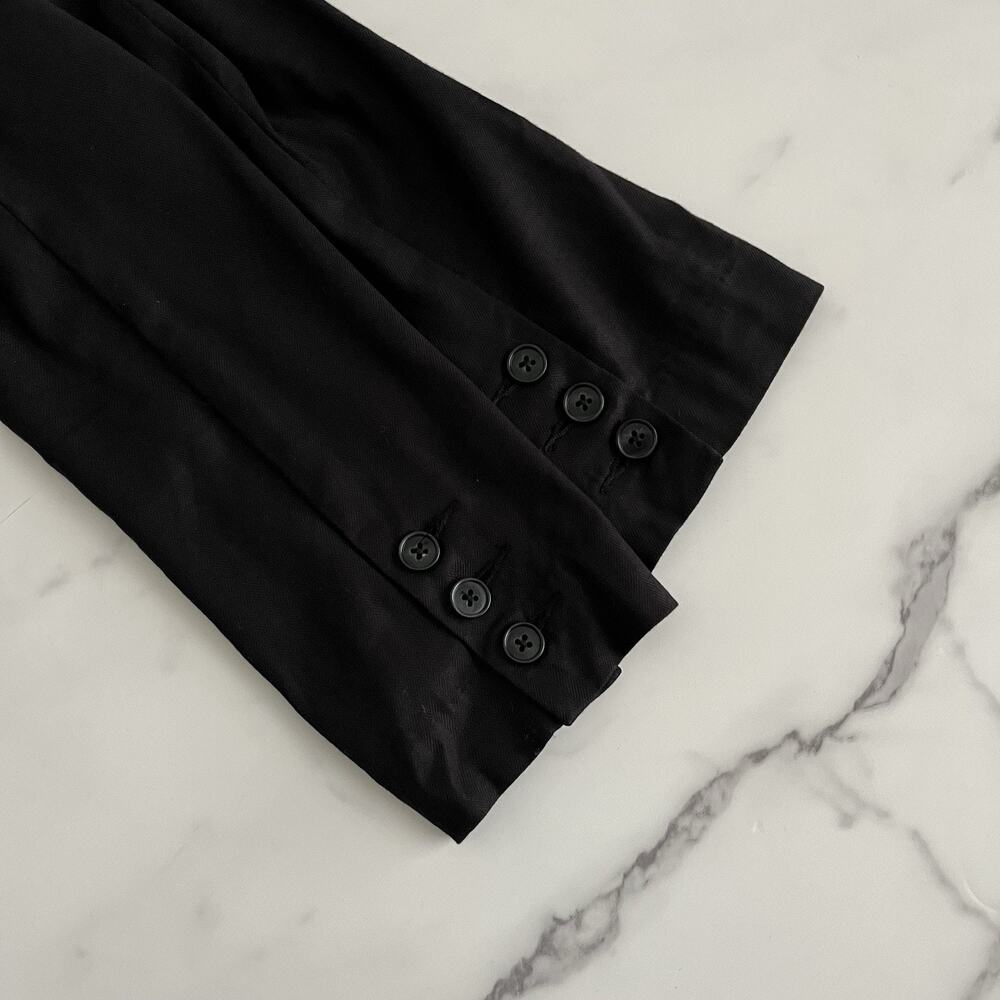 Evereve Brandi Linen Blazer Black Sz Small minimalist casual Chic classic Jacket - Picture 8 of 10